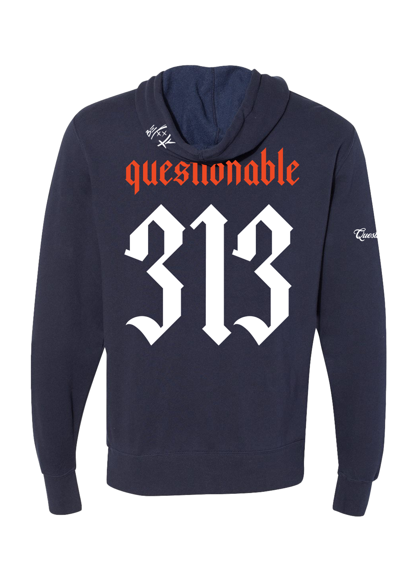 Blue Questionable Tigers Hoodie - Back